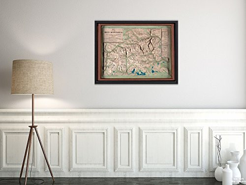 1872 Map|Title: Relief map of The White Mountains|Notes: Raised Relief Model. Relief Also Shown by spot Heights. Includes List of Points of Interest with elevations. Travel Information on Cover.