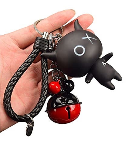 Rhinestone Cute Cartoons Cat Bear Bling Keychain Rings Key Chain for Women Girls Bag Pendant Car keys Gift Accessories Charms -A-