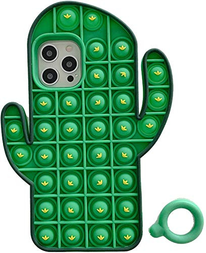 Pop It Phone Case for iPhone X XS XR Max 11 11 PRO 12 12 Pro Max - Push Pop Bubble Fidget Toys Mobile Phone Protective Shell -Green, iPhone 11 Pro-