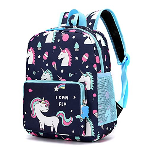 Kids Unicorn Backpack Toddler Travel Backpack Travel Bag for Elementary Kindergarten Student Preschool Children -Dark Blue 2-