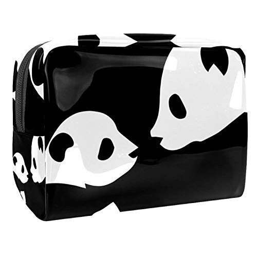 Makeup Bag Travel Makeup Case Cosmetic Case Professional Portable Panda black and white Makeup Brush Holder Organizer and Storage