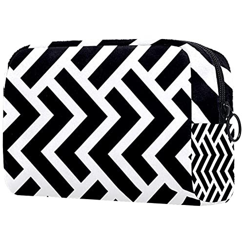 Small Makeup Bag Zipper Pouch, Portable Travel Cases Makeup Bags For Women Men Girls, Makeup Bag Zipper Pouch Black and White Geometric Wave Small Makeup Bag Zipper Pouch, Portable Travel Cases Makeup Bags For Women Men Girls, Makeup Bag Zipper Pouch Black and White Geometric Wave