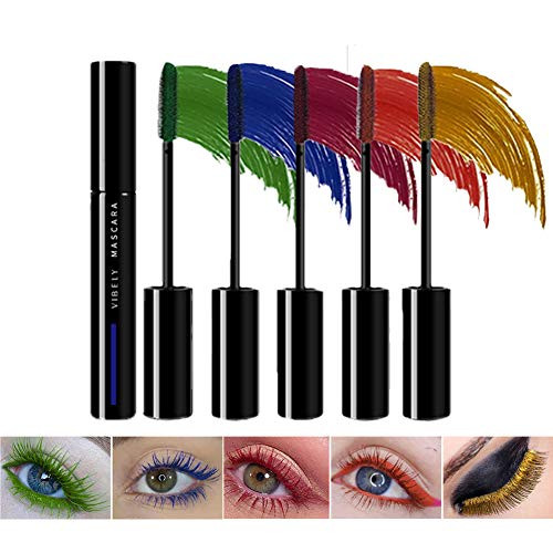 Skynest Colorful Silk Fiber Lash Mascara, Natural Thickening, Lengthening Mascara, Defining, Curling, Multiplying, Washable Mascara