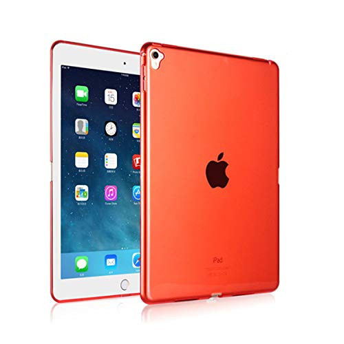 iCoverCase Compatible with iPad Pro 12.9 Case, Ultra-Thin Silicone Back Cover Clear Plain Soft TPU Gel Rubber Skin Case Protector Shell for iPad Pro 12.9"-2015/2017- -Red-