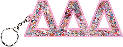 Delta Delta Delta Omega Glitter Sorority Keychain