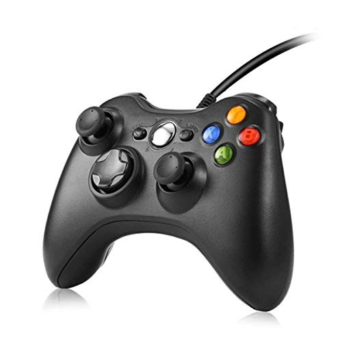 Cotchear USB Wired Controller for Xbox 360, USB Gamepad, Joypad with Shoulders Buttons, for Microsoft Xbox 360/Xbox 360 Slim/PC Windows 7 8 10 Game -Black-