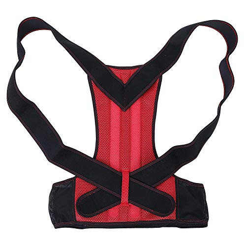 TMISHION Unisex Back Brace Posture Corrector Adjustable Posture Corrector Brace Hunchback Correction Belt Back Spine Support -M-