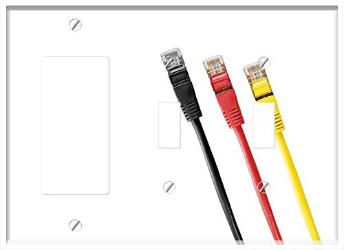 3-Gang 1-Rocker/GFCI 2-Toggle Combination Wall Plate Cover - Network Cables Cable Patch Patch Cable Rj Rj45 1
