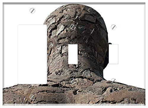 3-Gang 1-Rocker/GFCI 2-Toggle Combination Wall Plate Cover - Travel Sculpture Man Stone Move Statue Figure 3-Gang 1-Rocker/GFCI 2-Toggle Combination Wall Plate Cover - Travel Sculpture Man Stone Move Statue Figure