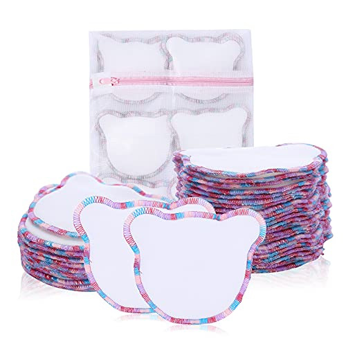 Reusable Cotton Rounds, Reusable Makeup Remover Pads, Reusable Face Pads, Reusable Cotton Pads with Washable Laundry Bag, Organic Bamboo Cotton Pads