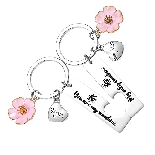 Mother Daughter Gift You Are My Sunshine My Only Sunshine Keychain Mom Jewelry -Mom Daughter Keychain-