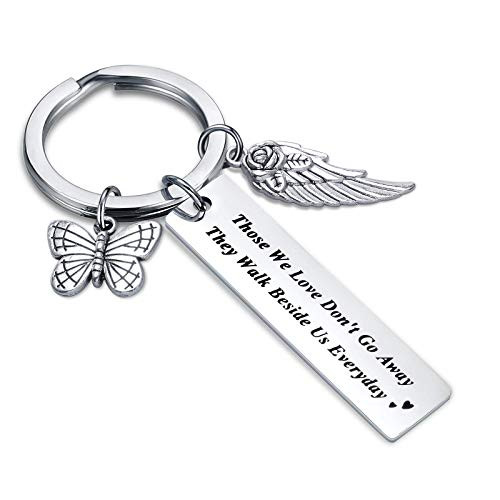 MollyQueen Memorial Gifts Keychain for Loss of Loved One Those We Love Don't Go Away They Walk Beside Us Everyday Memorial Jewelry MollyQueen Memorial Gifts Keychain for Loss of Loved One Those We Love Don't Go Away They Walk Beside Us Everyday Memorial Jewelry