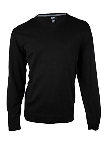 Alfani Mens Slim Fit Long Sleeves Pullover Sweater Black S