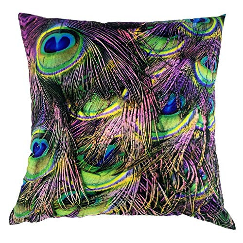 N Nebont Green Peacock Throw Pillow Covers Pillowcase Zippered Square Decorative Cushion Cases 18x18 Inches for Couch Sofa Chair Car Bedroom Living Room