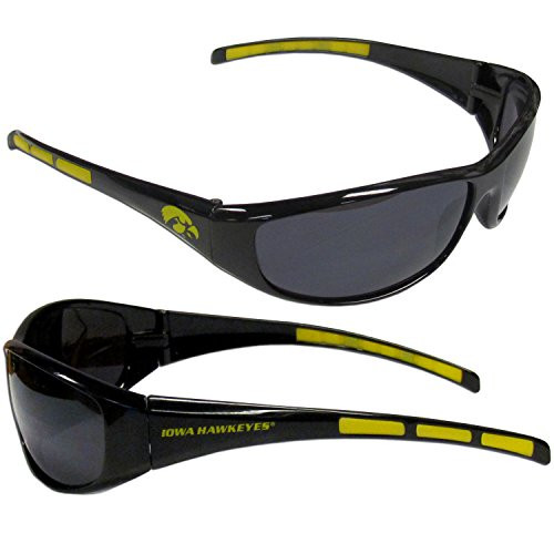 Siskiyou Sports NCAA Iowa Hawkeyes Wrap Sunglasses Black, Adult