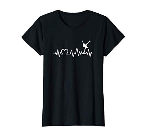Ice Skating Figure Skater Heartbeat T-Shirt Ice Skating Figure Skater Heartbeat T-Shirt