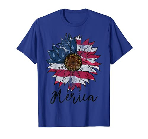 Tie Dye American Flag Sunflower 4th July Graphic Plus Size T-Shirt