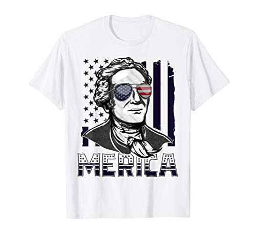 Merica 4th of July Men Kid Hamilton American Flag Patriotic T-Shirt