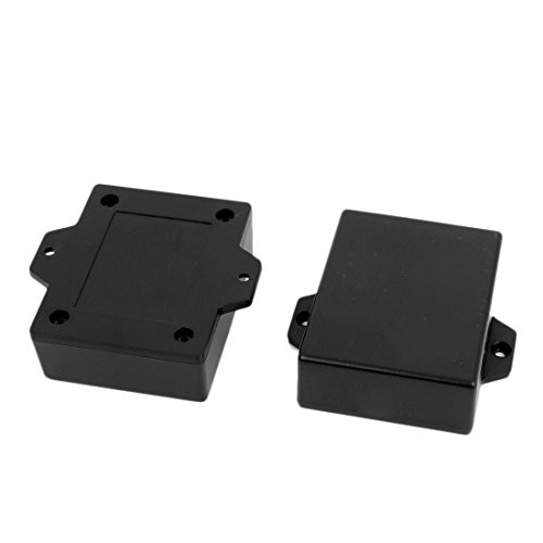 IIVVERR 62mmx50mmx22mm Plastic Enclosure Electric Project Case Junction Box Black 2pcs -62mmx50mmx22mm Caja de conexiones de caja de proyecto electrico de caja de plástico 2pcs negro