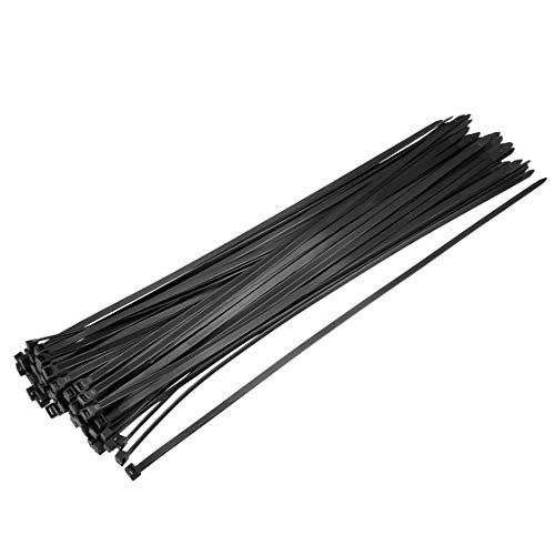 uxcell Cable Zip Ties 250mmx4.8mm Self-Locking Nylon Tie Wraps Black 40pcs