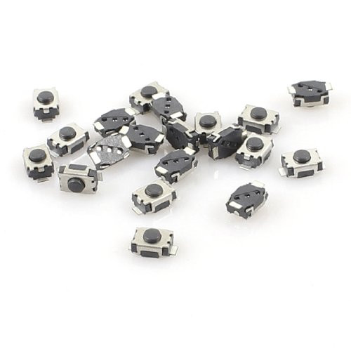 uxcell 20 Pcs 4mm x 3mm 2 Pins Momentary SMD SMT Tactile Tact Push Button Switch