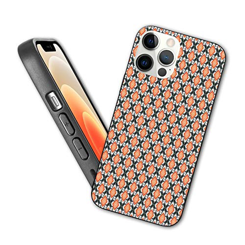 Designed for iPhone 12 Case,Geometric Flower Figures in Retro Style Simplistic Country Design,for The iPhone 12 TPU,IP12-6.1