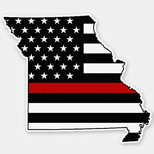 PoteLove Thin Red Line Flag Missouri Sticker for Envelope Laptop Fridge Guitar Car Motorcycle Helmet Luggage Cases Decor