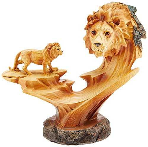 StealStreet SS-UG-MMD-177, 6.5 Inch Lion and Cub in The Wild Faux Wood Bust Scene Figurine StealStreet SS-UG-MMD-177, 6.5 Inch Lion and Cub in The Wild Faux Wood Bust Scene Figurine