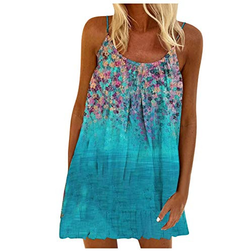 wlczzyn Women Dresses Print Sleeveless Short Dress Womens Summer Round Neck Party Flowy Cami Dress Holiday Sundress White wlczzyn Women Dresses Print Sleeveless Short Dress Womens Summer Round Neck Party Flowy Cami Dress Holiday Sundress White