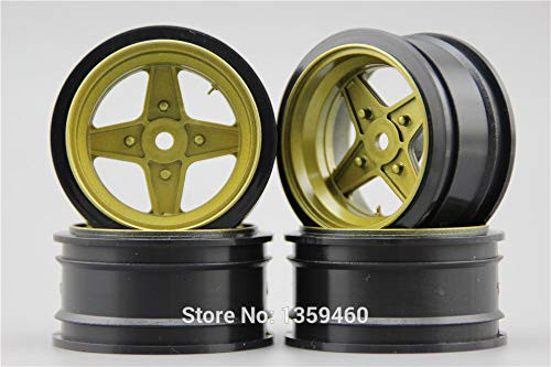 Parts  and  Accessories 4pcs 1/10 Touring and Drift Wheel Rim Classic3G-Painting Gold- 6mm Offset fits for 1-10 Touring and Drift Car 1/10 Rim 11110