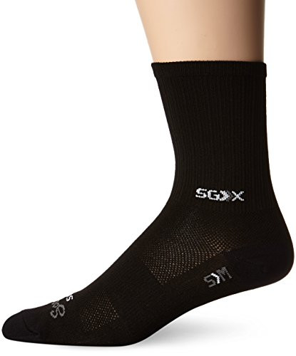 SockGuy, SGX Black , Performance Sock, Sporty and Stylish, 6 Inches - Small/Medium