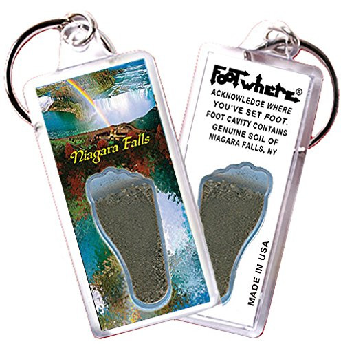 Niagara Falls, NY FootWhere Souvenir Key Chain. Made in USA -NF112 - Rainbow-
