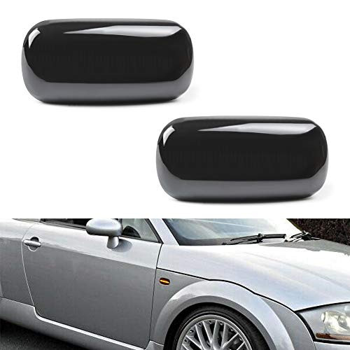 GemPro 2Pcs Amber LED Side Marker Turn Signal Light For Audi A4 S4 B6 B7 A6 C5 TT A8, Smoke Lens Style Black