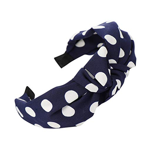 Lethez Hairband, Women Polka Dot Bowknot Headband Hair Head Hoop Hair Accessories for Girls -Navy- Lethez Hairband, Women Polka Dot Bowknot Headband Hair Head Hoop Hair Accessories for Girls -Navy-