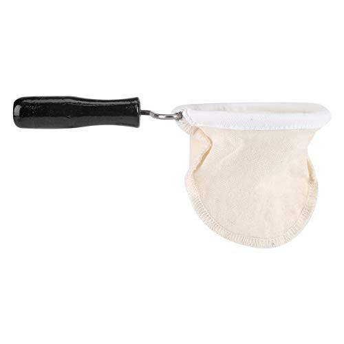 Reusable Coffee Filter Cloth Flannel Cloth Coffee Strainer with Wood Handle for Home Bar Use