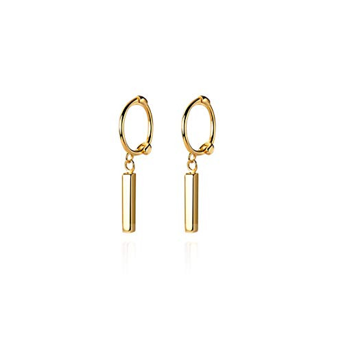 Reffeer Bar Dangle Earrings Cuff Bar Drop Earrings Wrap for Women Teens 925 Sterling Silver Bar Hoop Earrings Cuff Minimalist