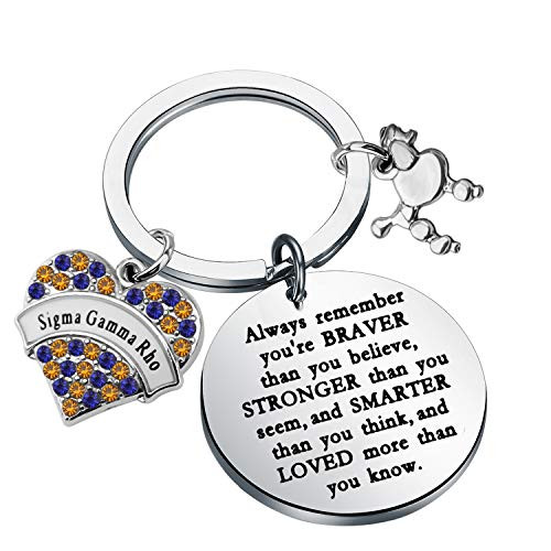 Sigma Gamma Rho Sorority Keychain Always Remember You Are Braver Than You Believe Keychain 1922 Sorority Paraphernalia Gift -Sigma Gamma Rho K-