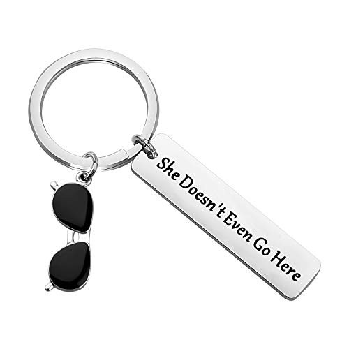Zuo Bao Mean Girl Movie Lover Gift Mean Girls Keychain She Doesn't Even Go Here Jewelry Mean Girls 2 Gift Halloween bridal shower Gift -She Doesn't K -S-