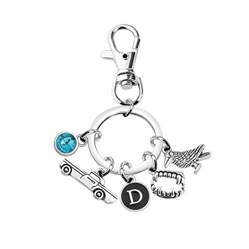 AKTAP The Vampire Diaries Inspired Zipper Keychain Damon Salvatore Stefan Jewelry for Vampire Diaries Fans