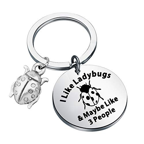 MYOSPARK Good Luck Ladybug Gift I Like Ladybugs Maybe Like 3 People Keychain Ladybug Lover Gift Best Friend Gift -I Like Ladybugs keychain- MYOSPARK Good Luck Ladybug Gift I Like Ladybugs Maybe Like 3 People Keychain Ladybug Lover Gift Best Friend Gift -I Like Ladybugs keychain-