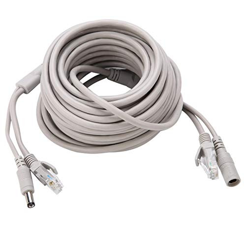 SALUTUYA 1 x RJ-45 - Male Ethernet CCTV Cable RJ45 plusDC Ethernet CCTV Cable for IP Cameras NVR System 10Mbps/100Mbps-10M-