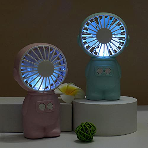 Ventilador de mano USB creativo de verano Mini ventilador electrico de escritorio portátil Ventilador de luz nocturna para dormitorio de estudiantes