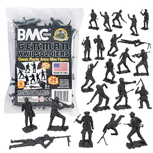 BMC Classic MPC German Plastic Army Men - Black 36pc WW2 Soldier Figures - US Made BMC Classic MPC German Plastic Army Men - Black 36pc WW2 Soldier Figures - US Made