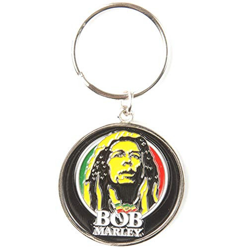 Bob Marley Logo Face Metal Key Chain Silver