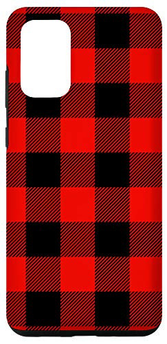 Galaxy S20 plus Buffalo Black Red Plaid Flannel Gingham Cloth Look Gift Case