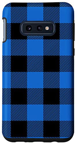 Galaxy S10e Buffalo Black Blue Plaid Flannel Gingham Cloth Look Gift Case