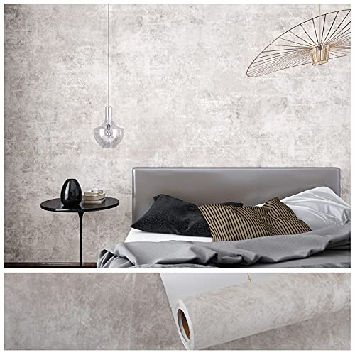 VEELIKE 15.7''x118'' Concrete Wallpaper Texture Peel and Stick Concrete Contact Paper for Countertops Waterproof Removable Industrial Concrete Effect Mural Self Adhesive Cement Roll for Walls Cabinets VEELIKE 15.7''x118'' Concrete Wallpaper Texture Peel and Stick Concrete Contact Paper for Countertops Waterproof Removable Industrial Concrete Effect Mural Self Adhesive Cement Roll for Walls Cabinets