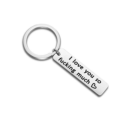 CHOORO Couples Keychain I Love You So Fucking Much Valentine's Day Gift for Boyfriend Girlfriend Husband Wife -love you so much-