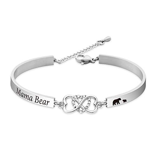 WENATA Mama Bear Bracelet Sweet Family Jewelry Gift New Mom Gifts Mother Bracelet Mama Bear Jewelry for Mother Wife -Mama Bear 1 BR- WENATA Mama Bear Bracelet Sweet Family Jewelry Gift New Mom Gifts Mother Bracelet Mama Bear Jewelry for Mother Wife -Mama Bear 1 BR-