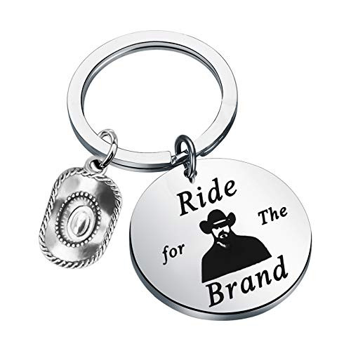 BLEOUK Yellowstone TV Show Gift Dutton Ranch Yellowstone Merchandise Ride for The Brand Rip Keychain Yellowstone Lovers Gift -The Brand ke-